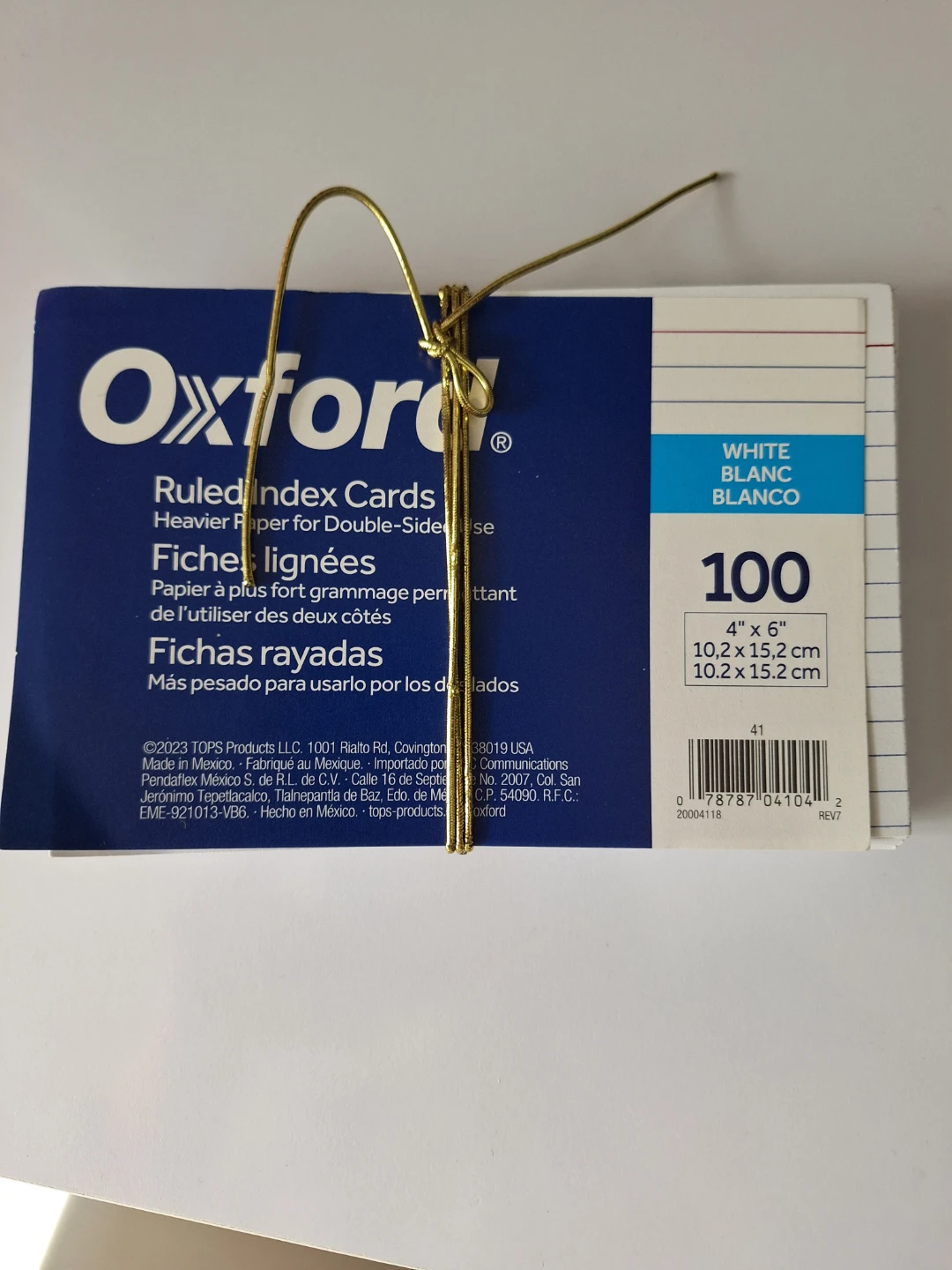 Oxford Ruled Index Cards 4" x 6" - White (100 count)