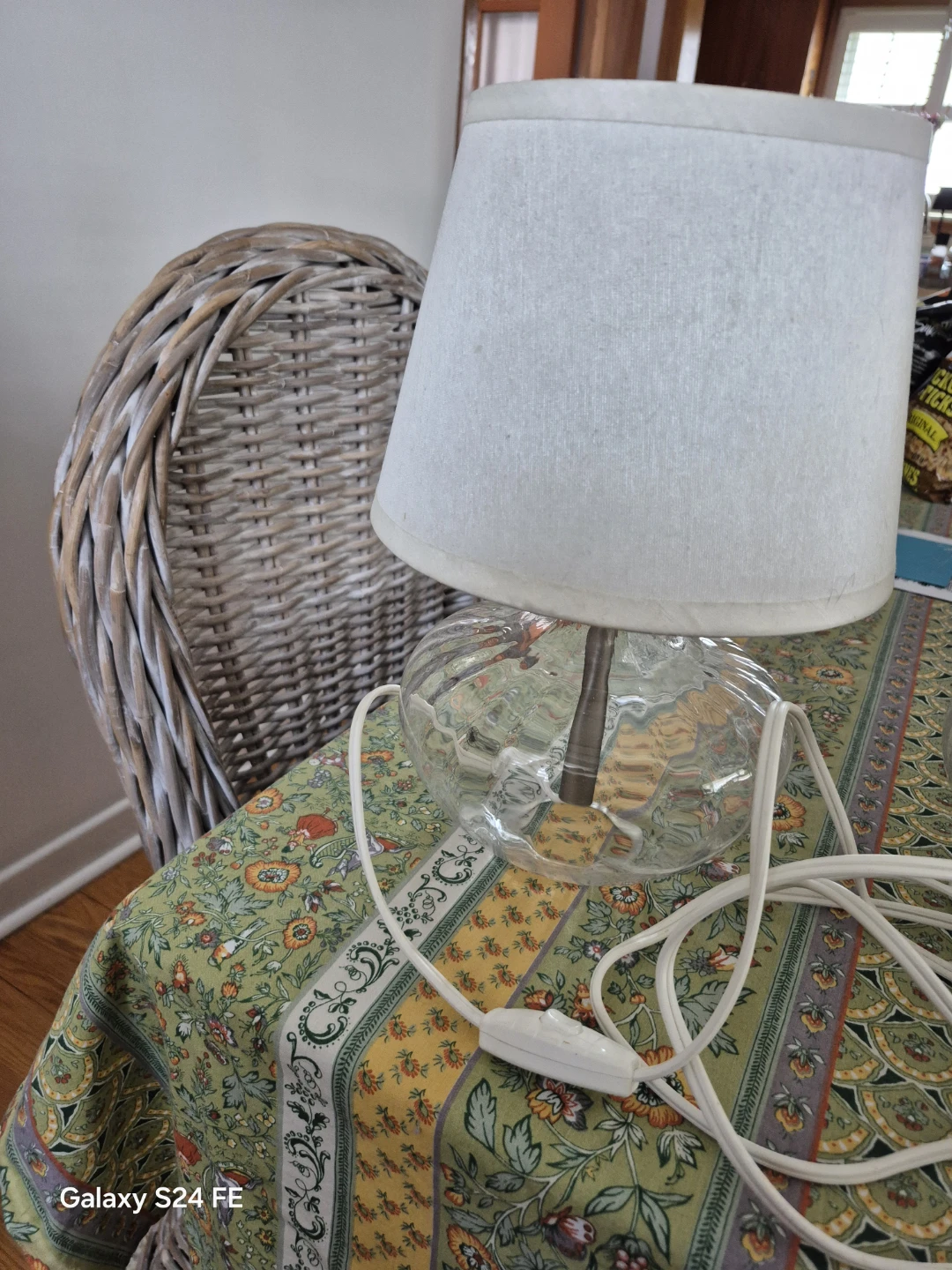 Clear Glass Accent Lamps with White Shades
