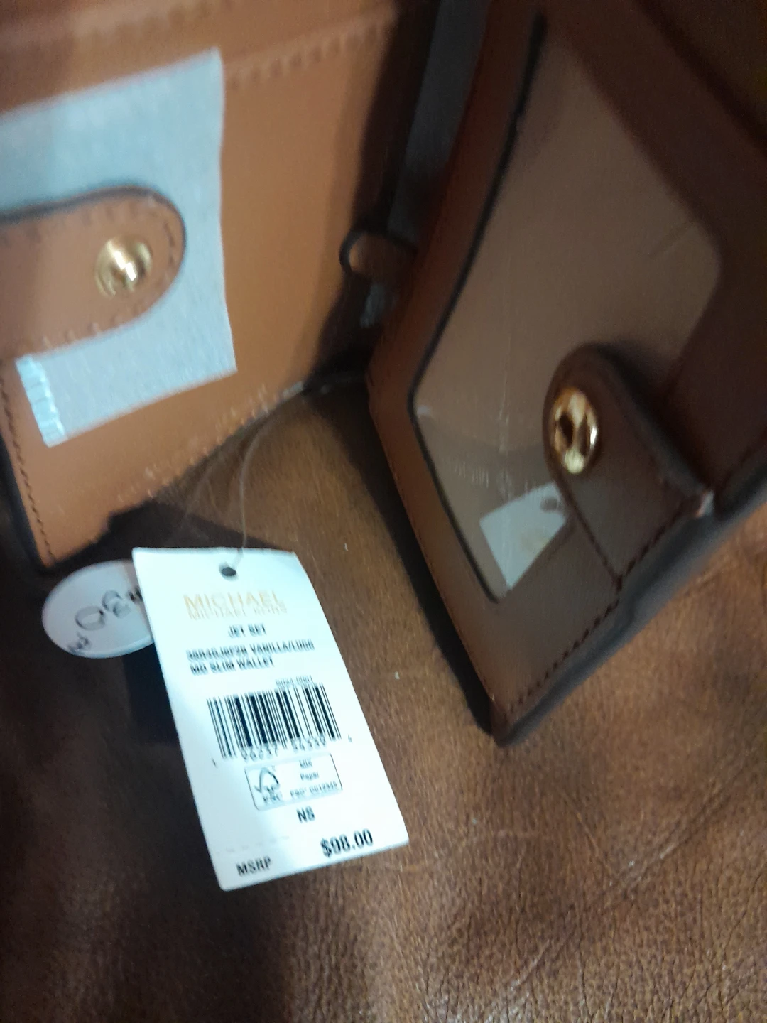Michael Kors Jet Set MK Signature Wallet Vanilla/Luggage - photo 4