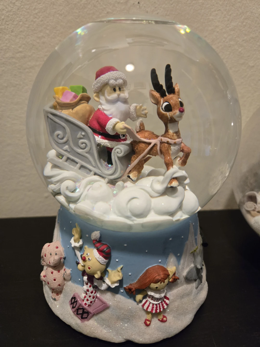 Vintage Enesco Rudolph The Red Nosed Reindeer Musical Snow Globe - photo 3