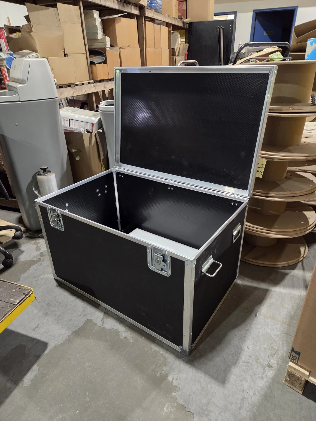 Large Black Storage Shipping Crate