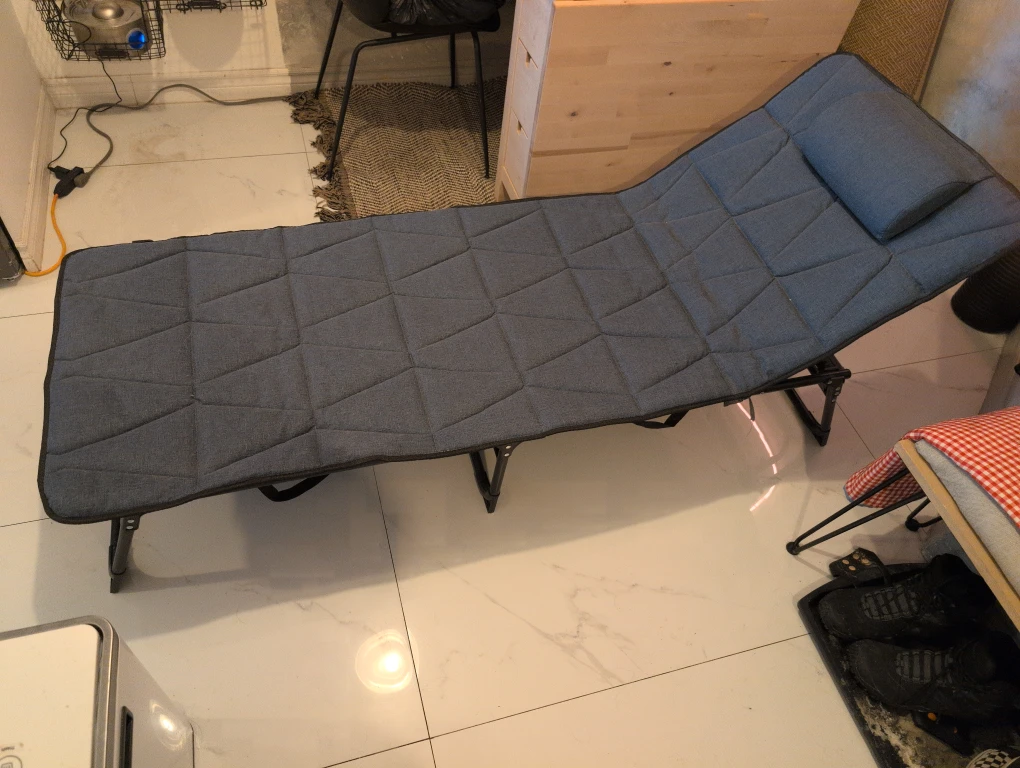 ATORPOK Folding Camping Cot with Padded Mattress and Pillow