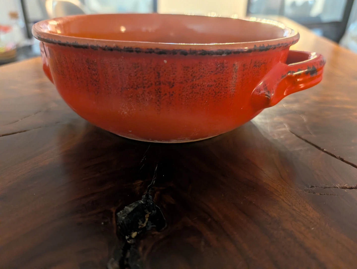 Rustic ceramic serving bowl with handles - photo 5