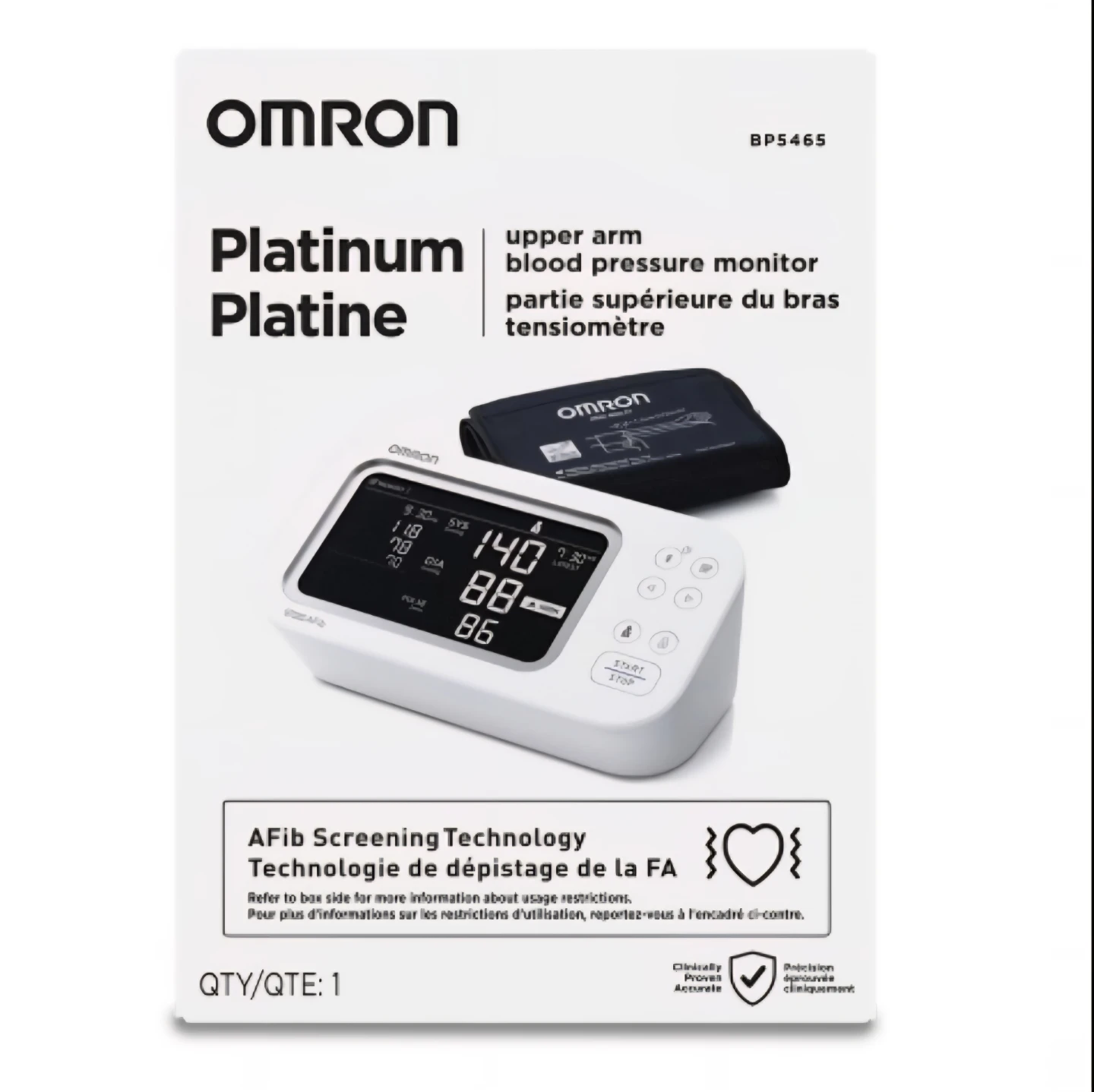 Omron Platinum Upper Arm Blood Pressure Monitor BP5465