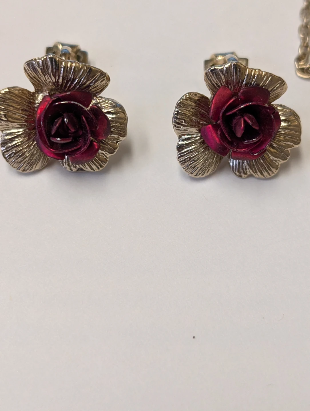Rose Heart Pendant Necklace and Clip-On Earrings Set - photo 3