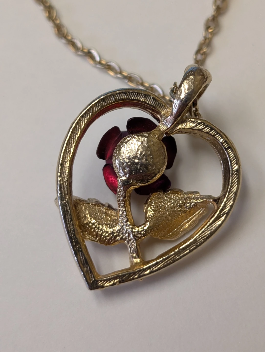 Rose Heart Pendant Necklace and Clip-On Earrings Set - photo 5