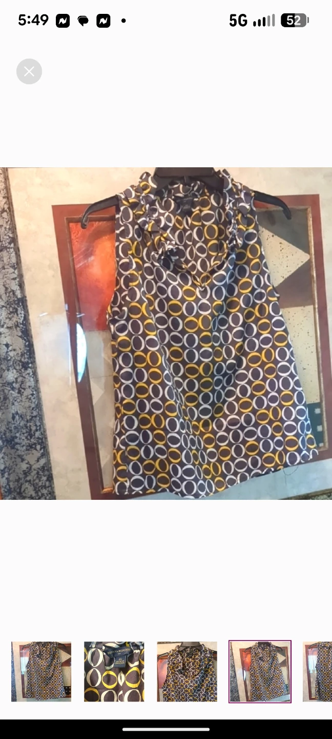 Banana Republic Ruffled Sleeveless Top in Brown and Black - photo 4