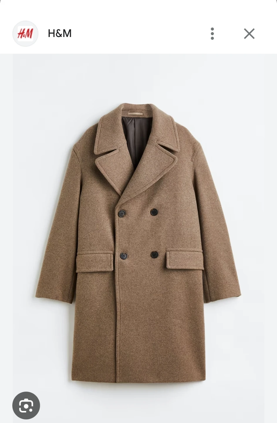 H&M Double Breasted Overcoat Medium/Large - photo 3