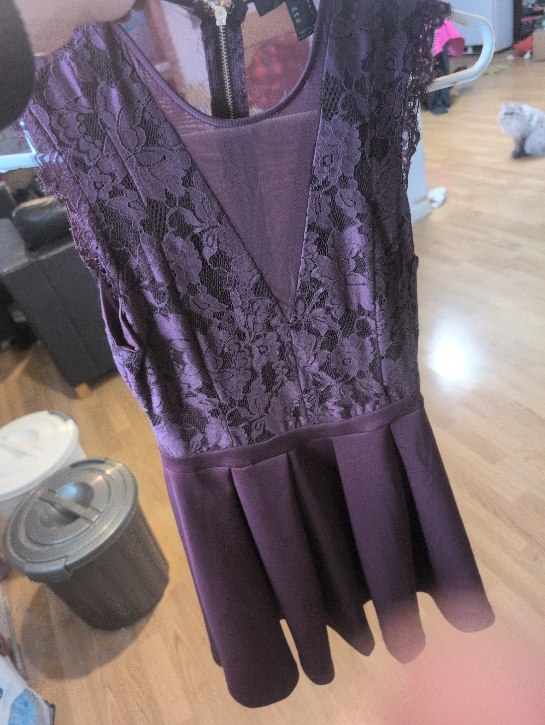 Purple Lace Peplum Dress