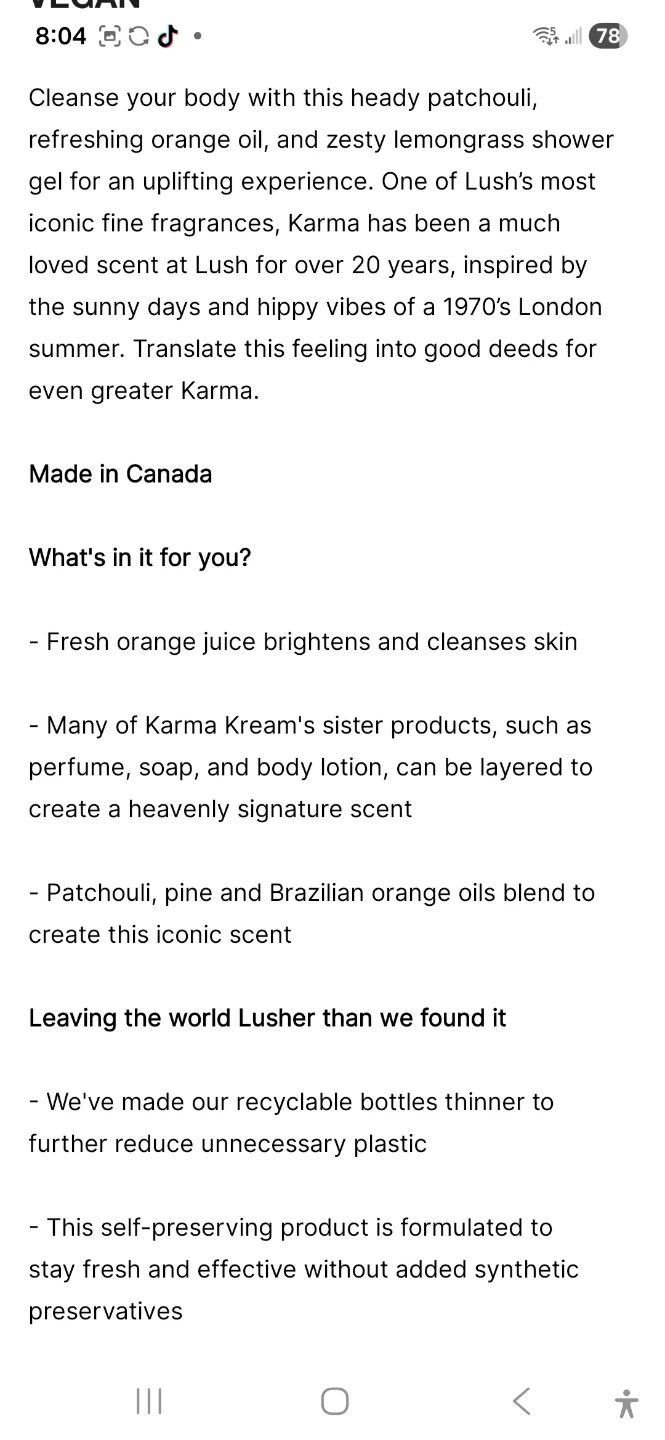 Lush Karma Shower Gel 100ml - photo 2