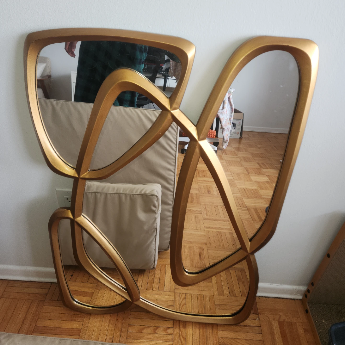 Gold Abstract Swirl Wall Mirror