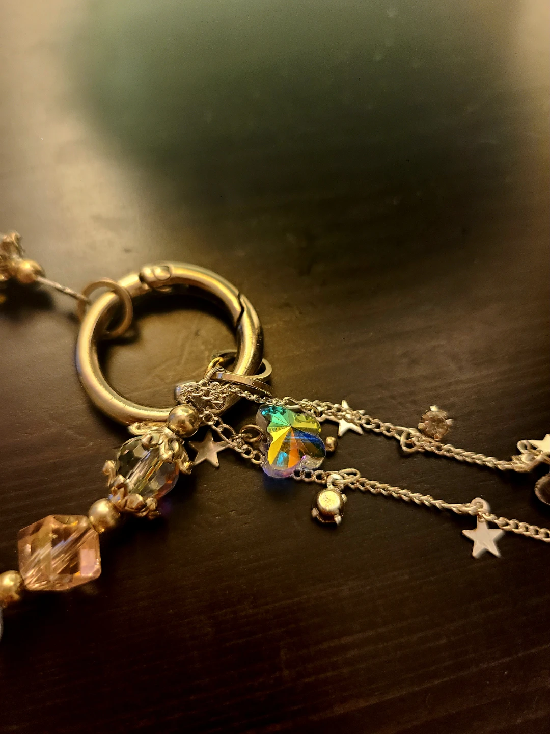 Beaded Butterfly Keychain with Star Charms - photo 3