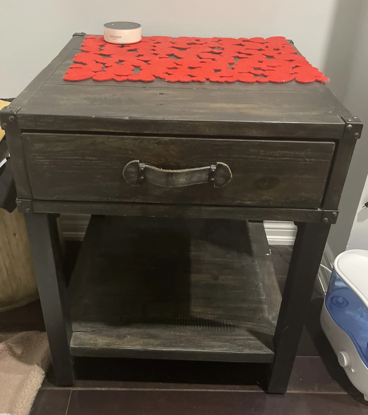 Wood End Table with Drawer - photo 2
