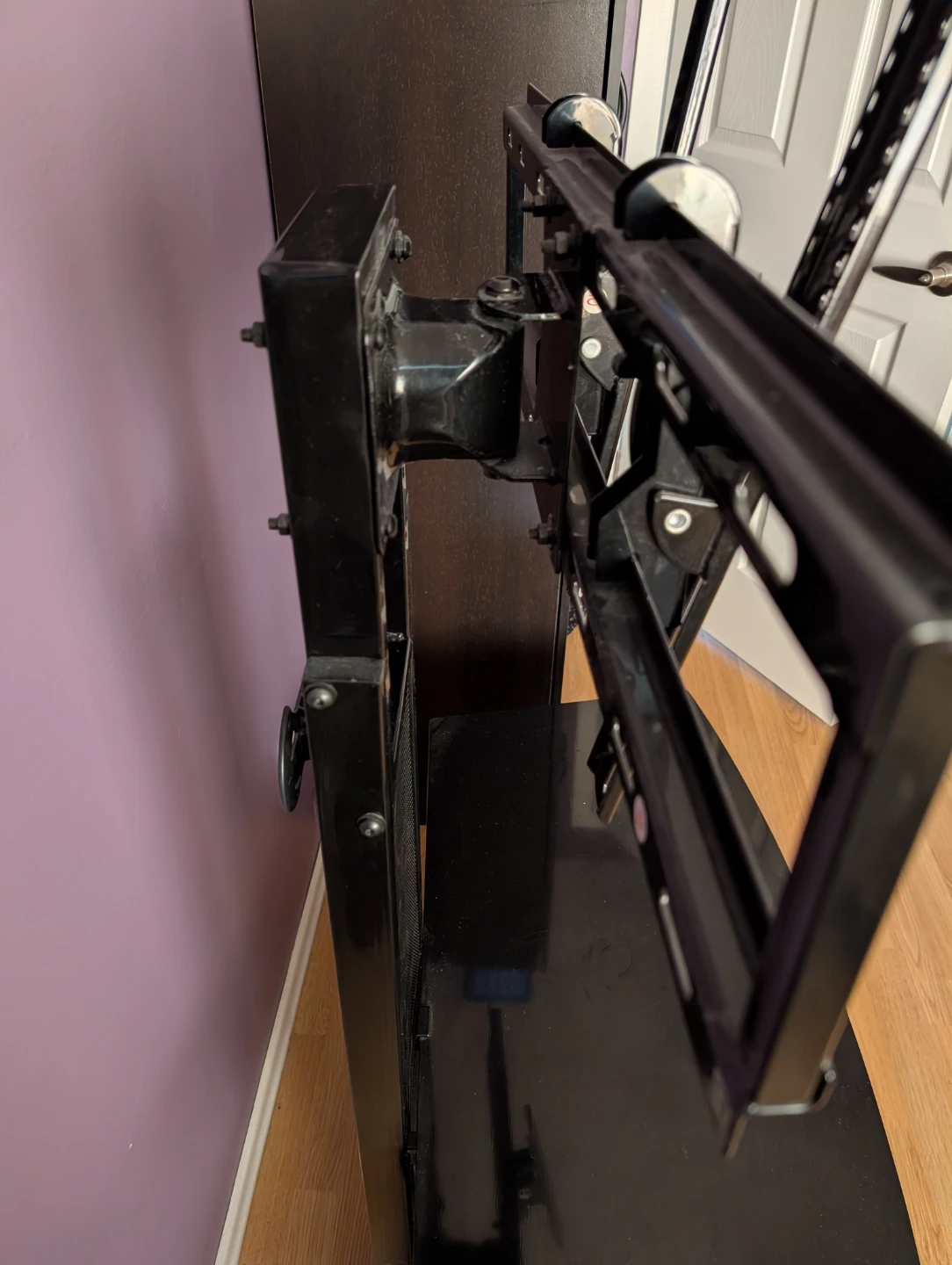 Black 3-Shelf TV Stand with Mount