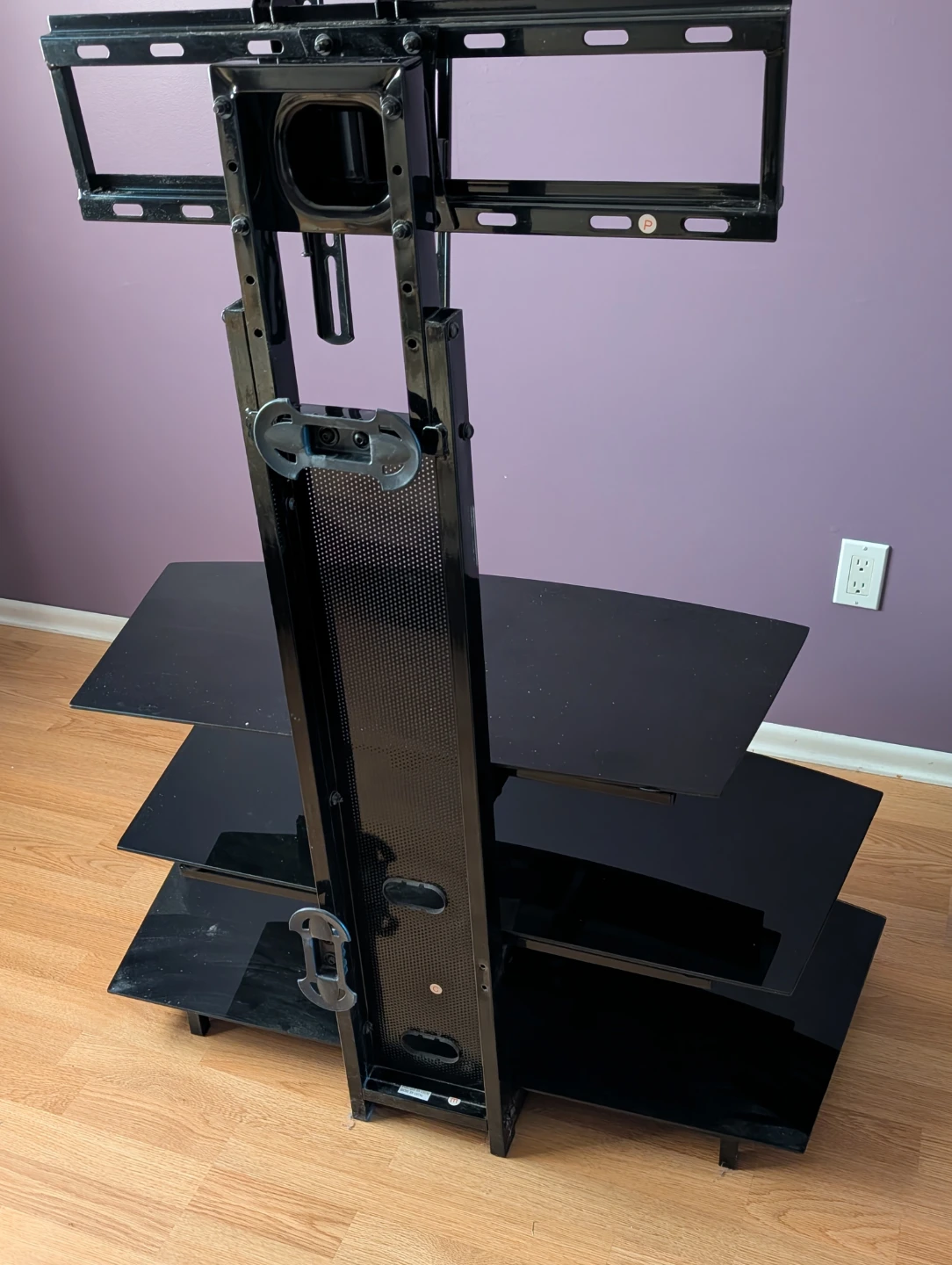 Black 3-Shelf TV Stand with Mount - photo 2