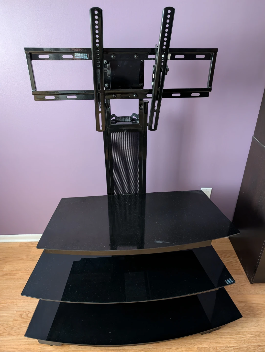 Black 3-Shelf TV Stand with Mount - photo 3