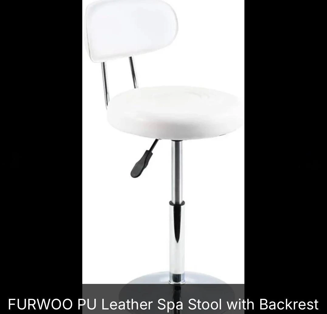 FURWOO PU Leather Spa Stool with Backrest - photo 2