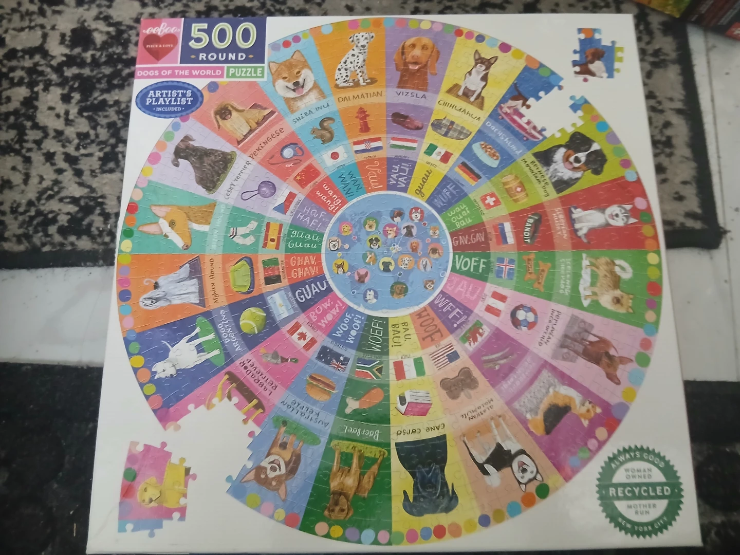 Ceaco 500-Piece Round Dogs of the World Puzzle