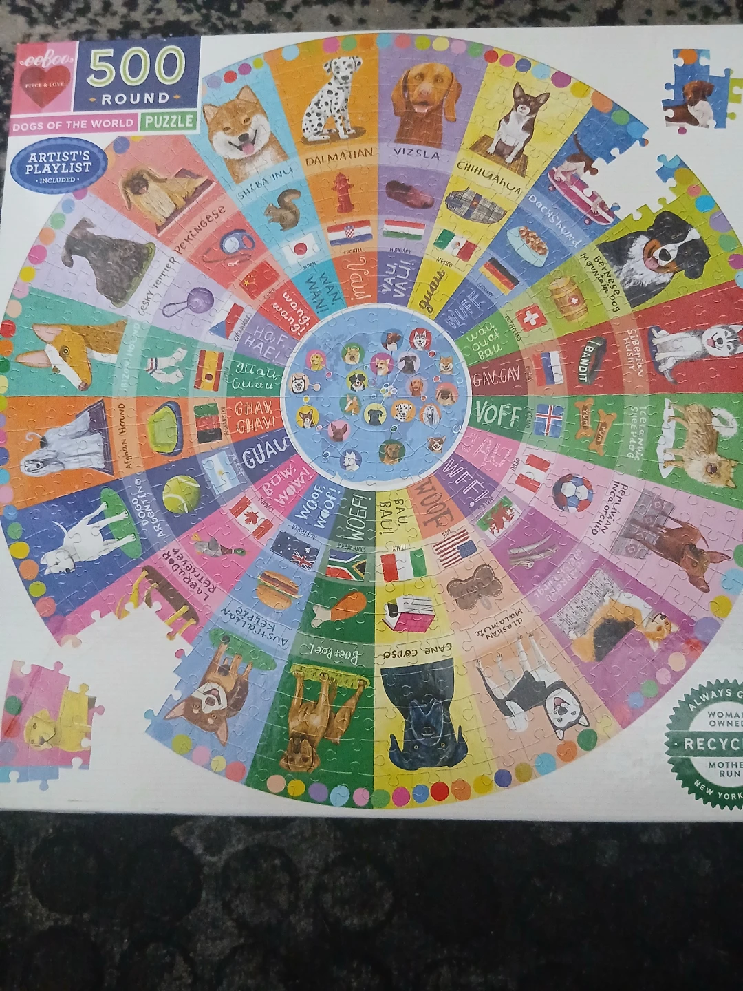 Ceaco 500-Piece Round Dogs of the World Puzzle - photo 2