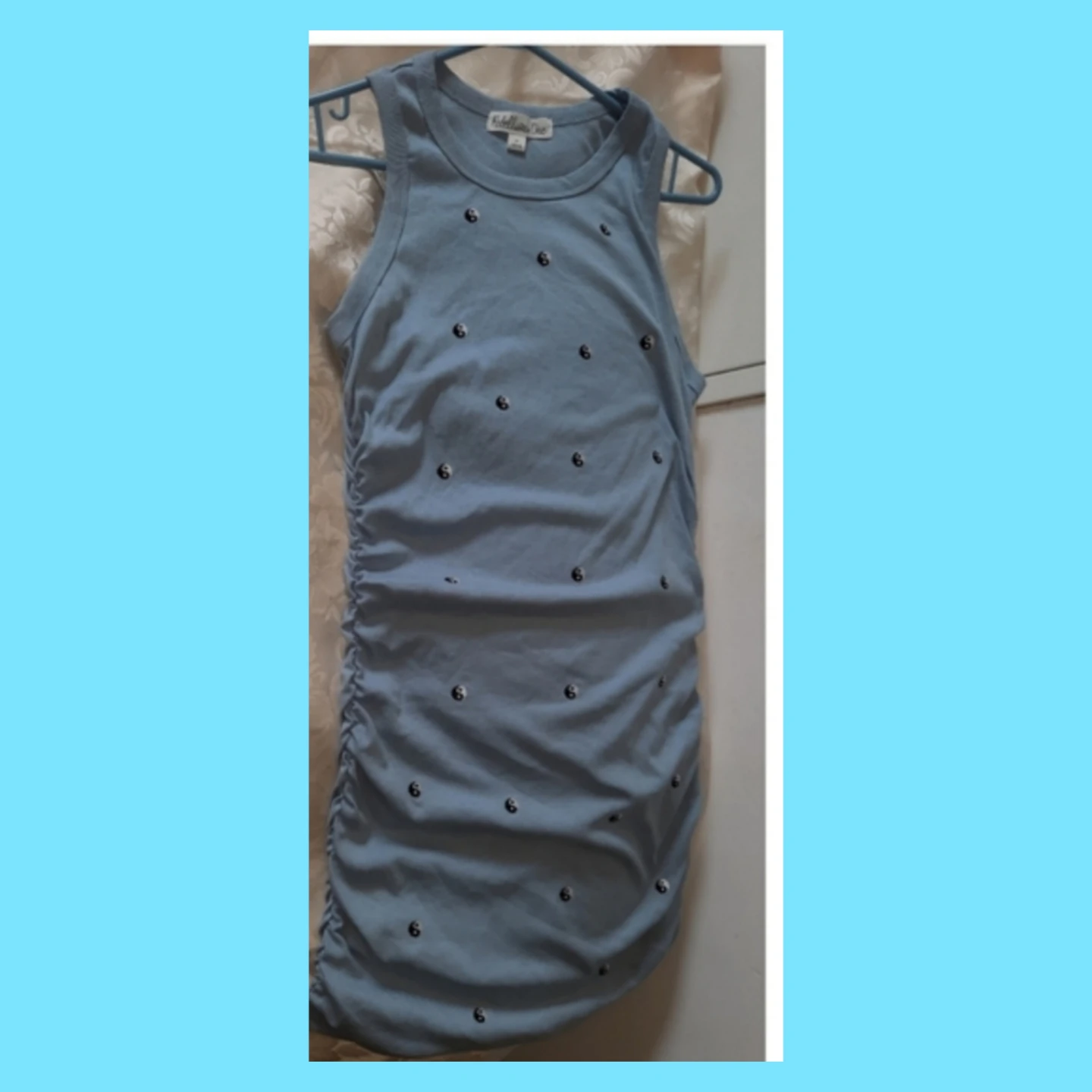 Ribbed Ruched Bodycom  Tank Dress with Embellishments - photo 2