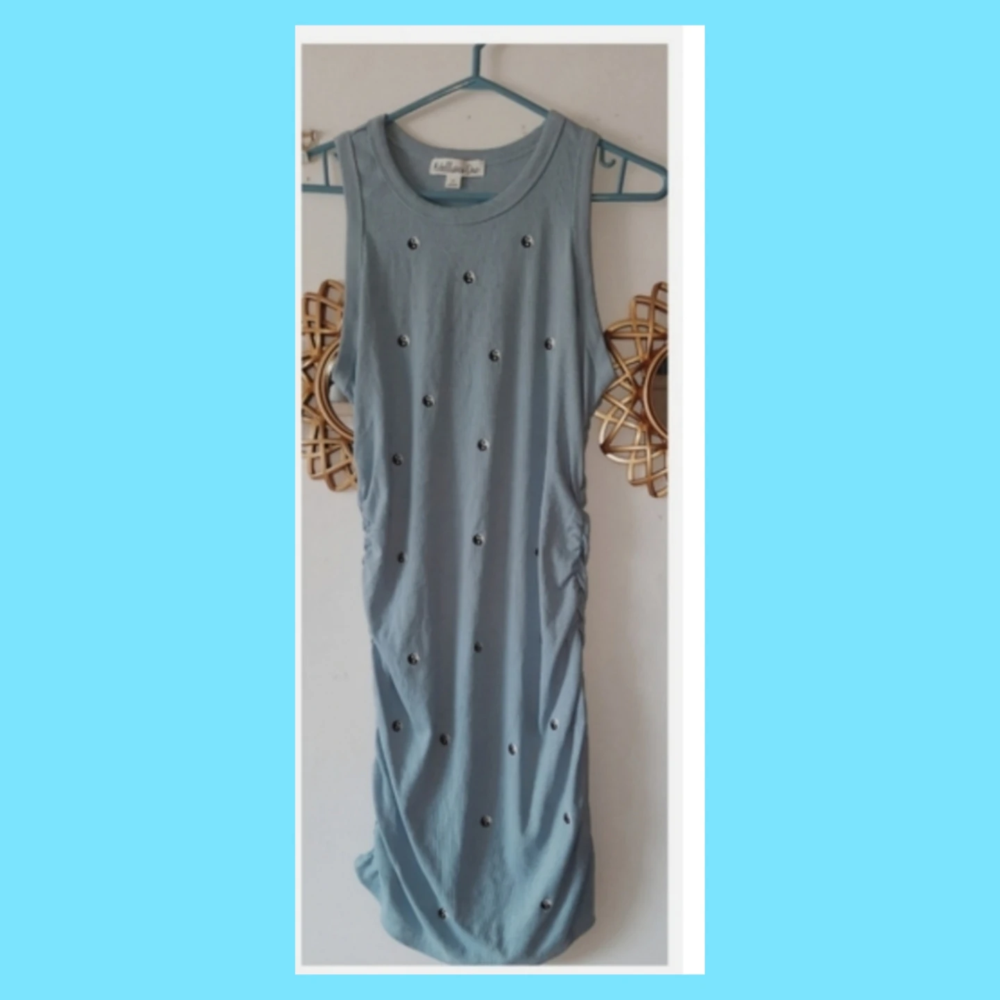 Ribbed Ruched Bodycom  Tank Dress with Embellishments - photo 3