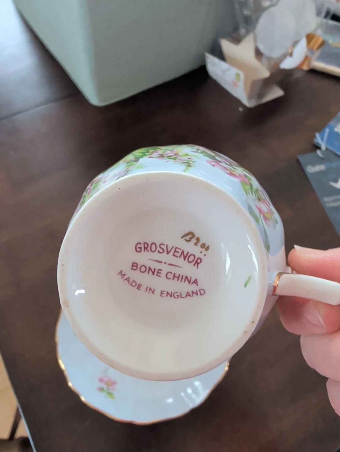Grosvenor Bone China Teacup and Saucer Set - photo 2