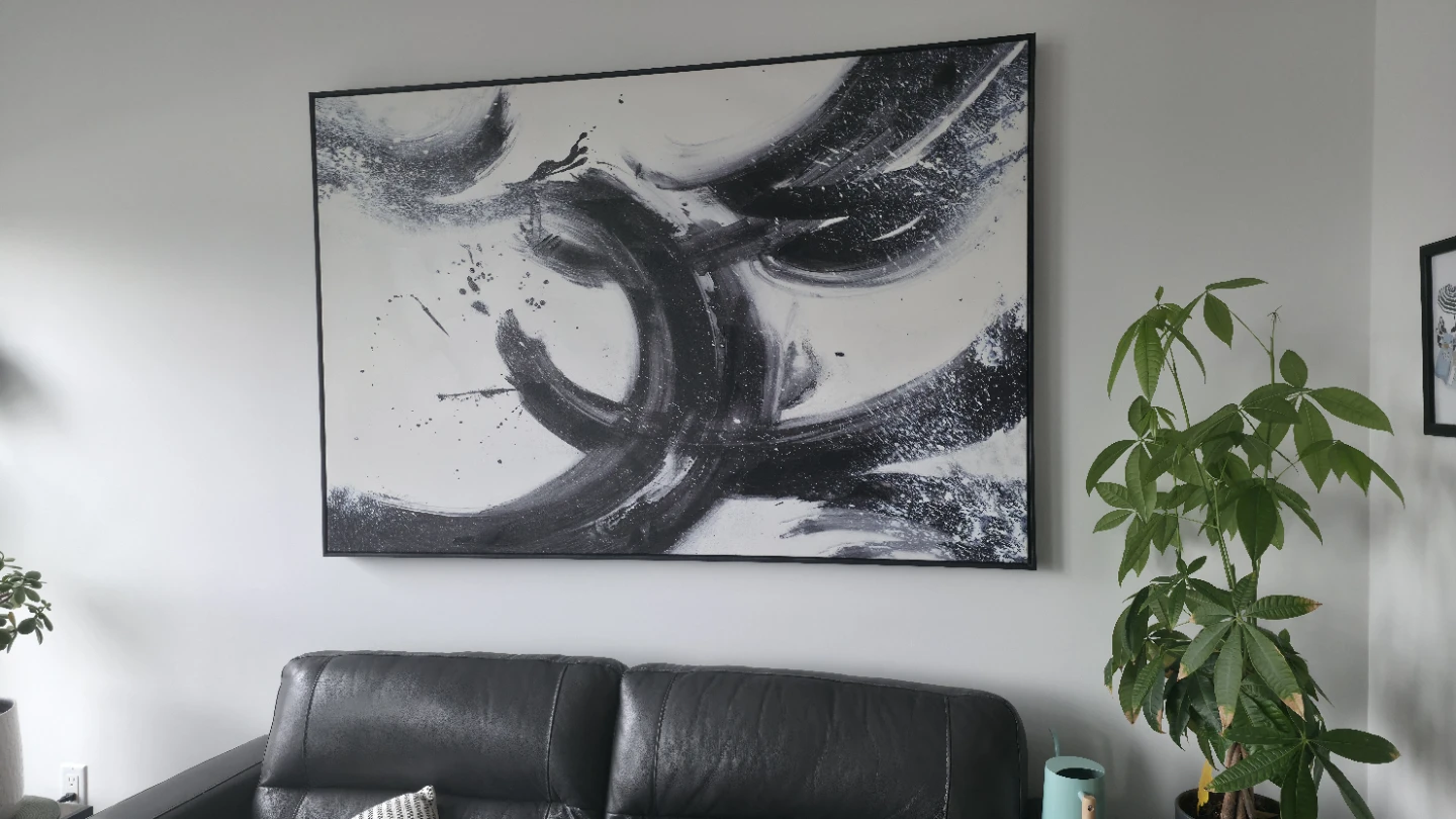 Abstract Black and White Framed Wall Art