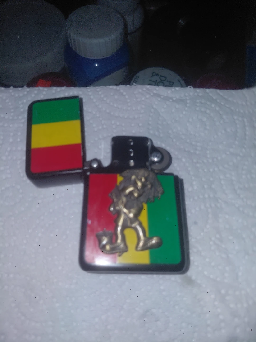Rasta Themed Lighter with Lion Emblem