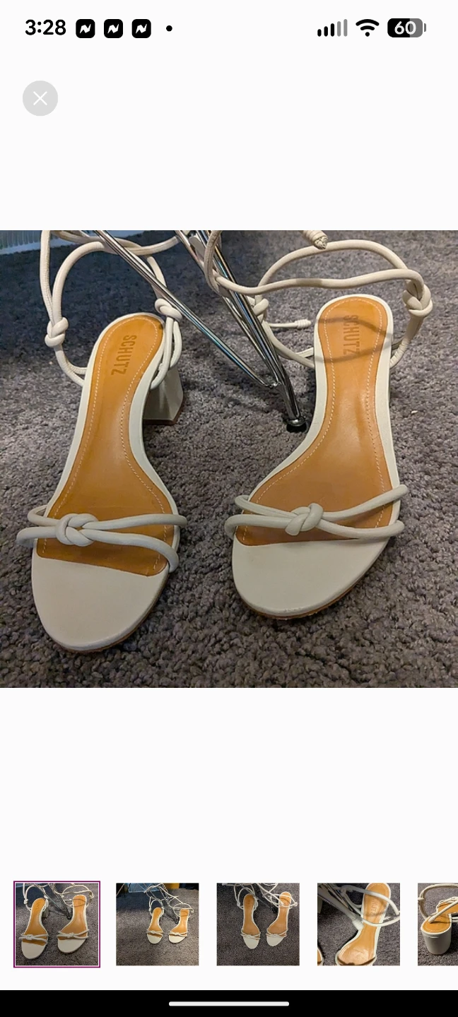 Elevate Your Look: Schutz White Lace-Up Heeled Sandals
