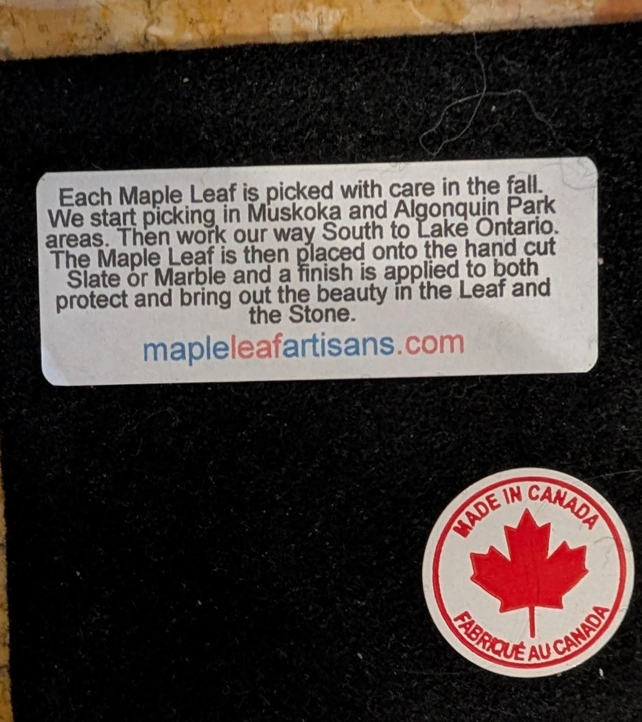 Slate Coaster with Real Maple Leaf - photo 2