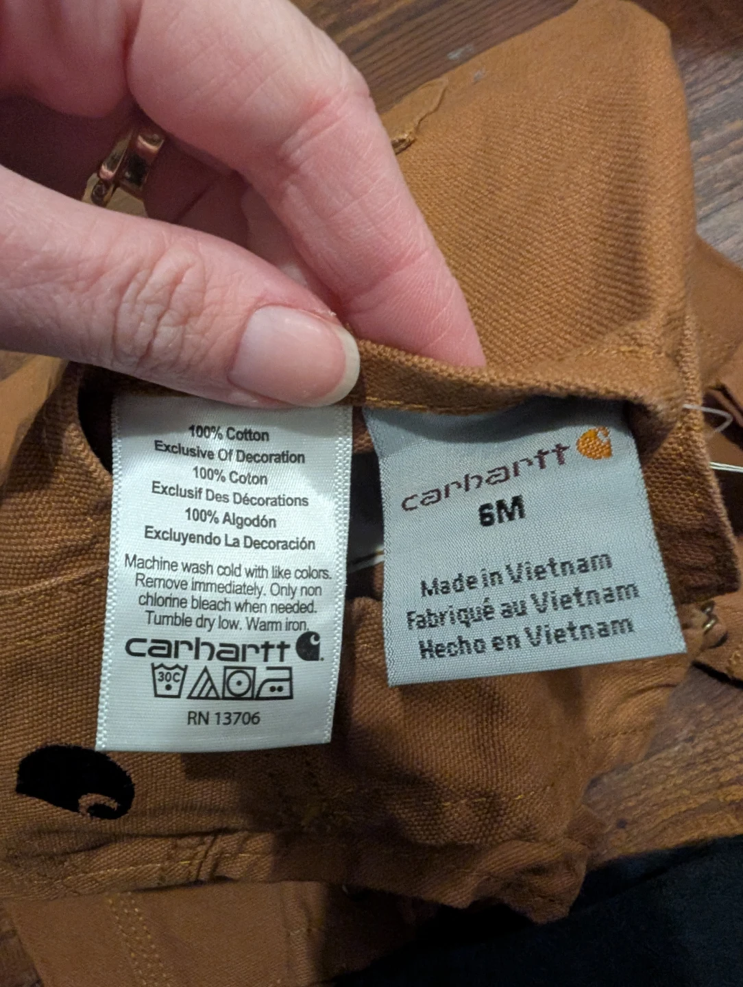 Carhartt Baby Overalls - 6M - Carhartt Brown - photo 2
