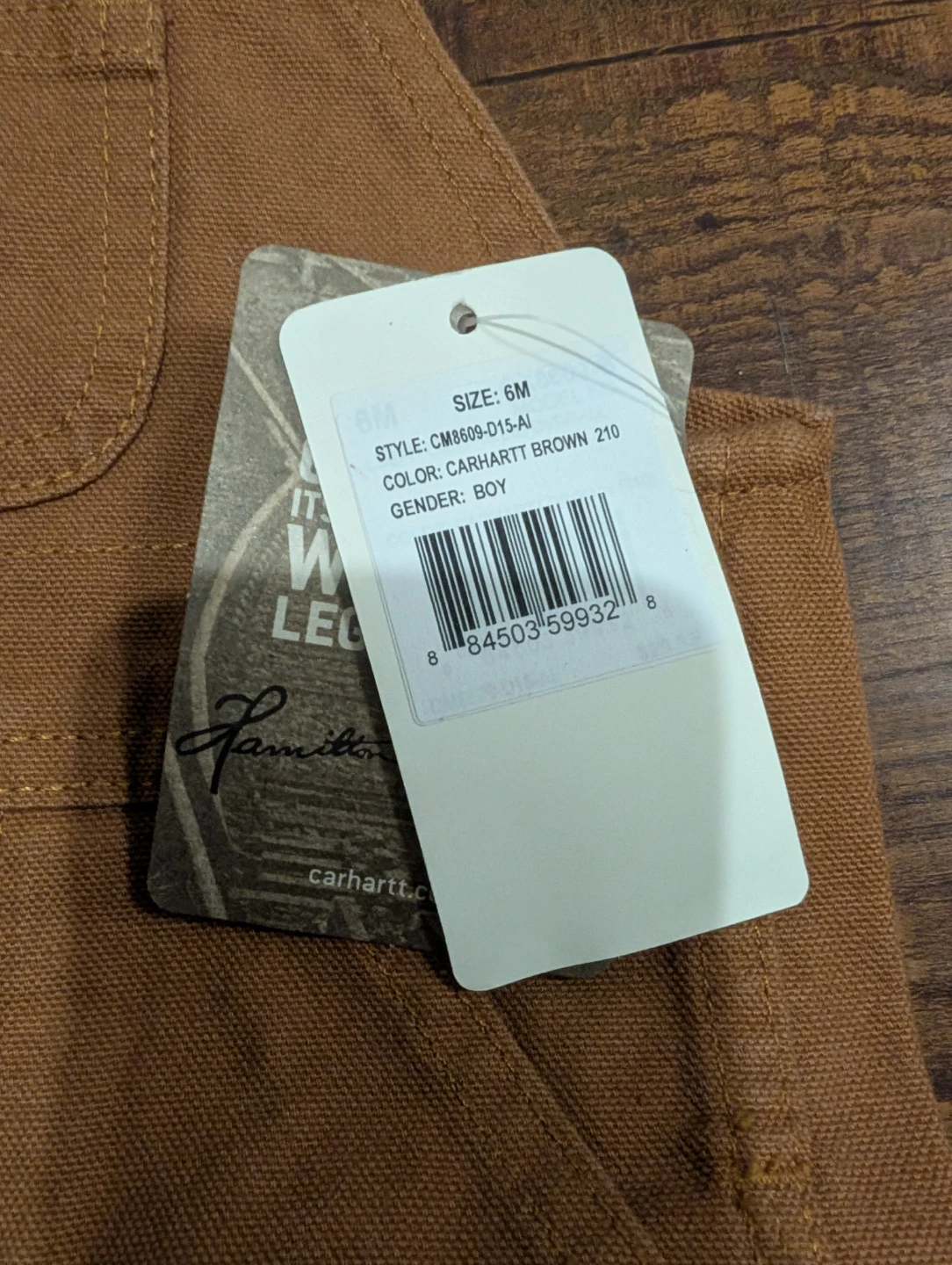 Carhartt Baby Overalls - 6M - Carhartt Brown - photo 3