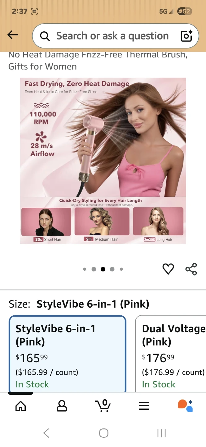 MythInsight StyleVibe 6-in-1 Hair Styler (Pink) - photo 4