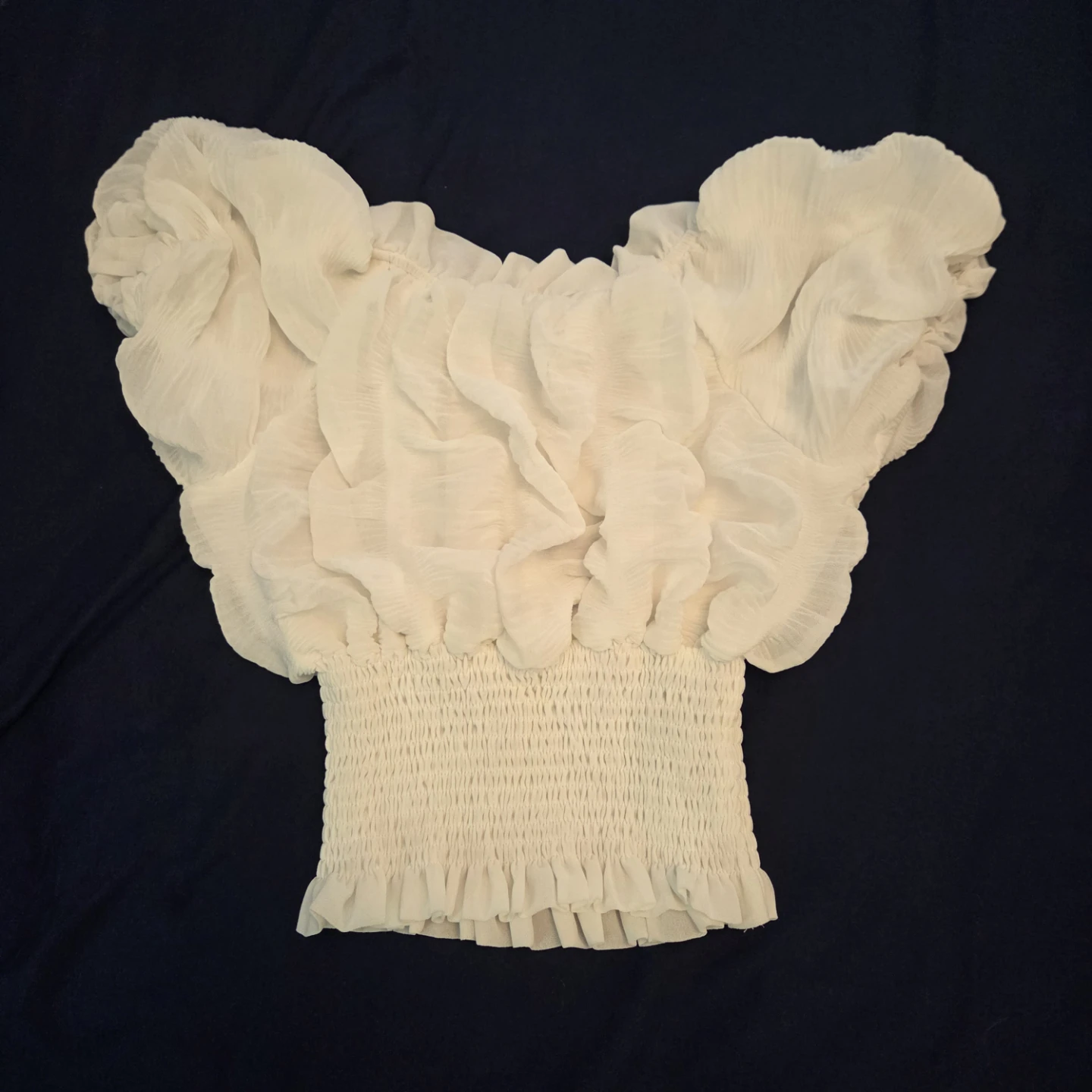 Women's Off-the-Shoulder Ruffle Smocked Top