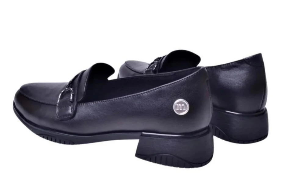 Black genuine leather shoes.