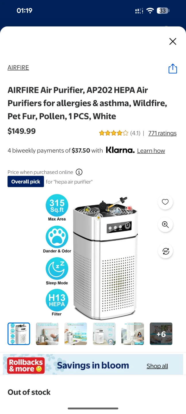 AIRFIRE AP202 HEPA Air Purifier - photo 2
