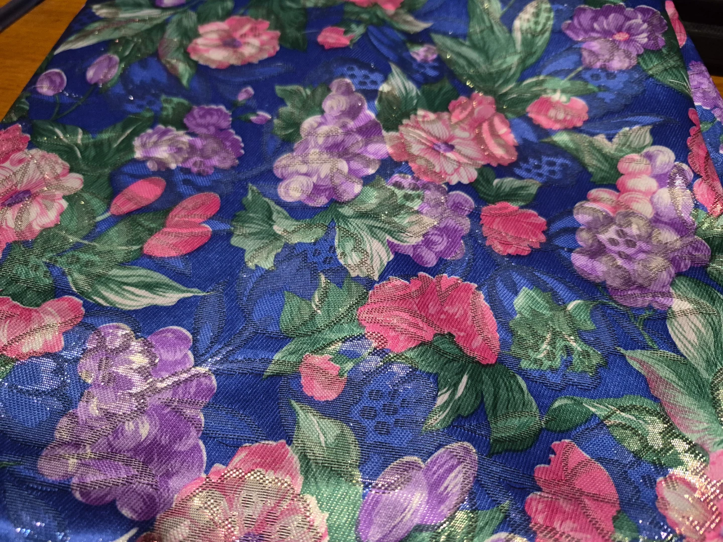 Blue floral print fabric