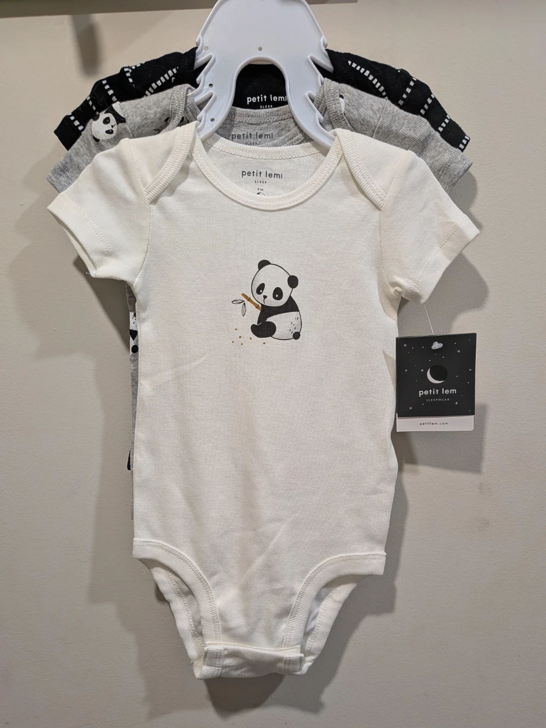 NEW 9 months Petit Lem Panda Bodysuit Set - 9 Months