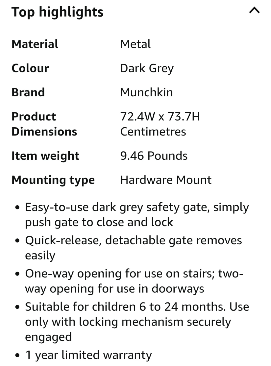 Munchkin Baby Gate- 29"x28.5"-45" - photo 4