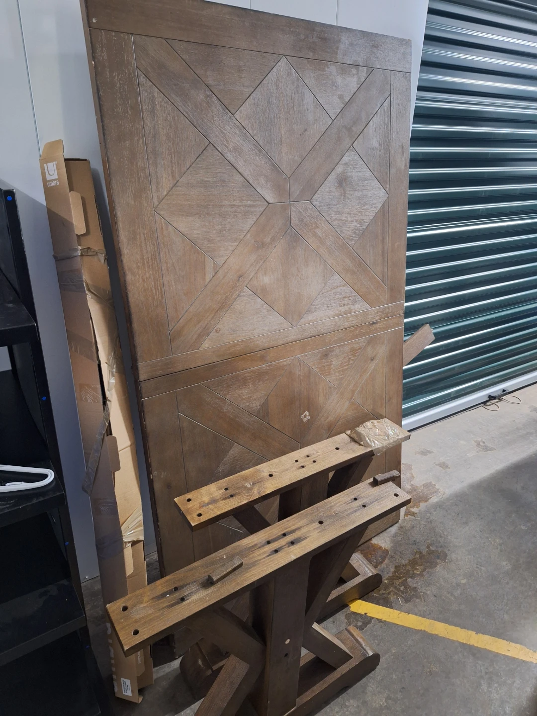 Rustic Geometric Wood  Dining Table - photo 2