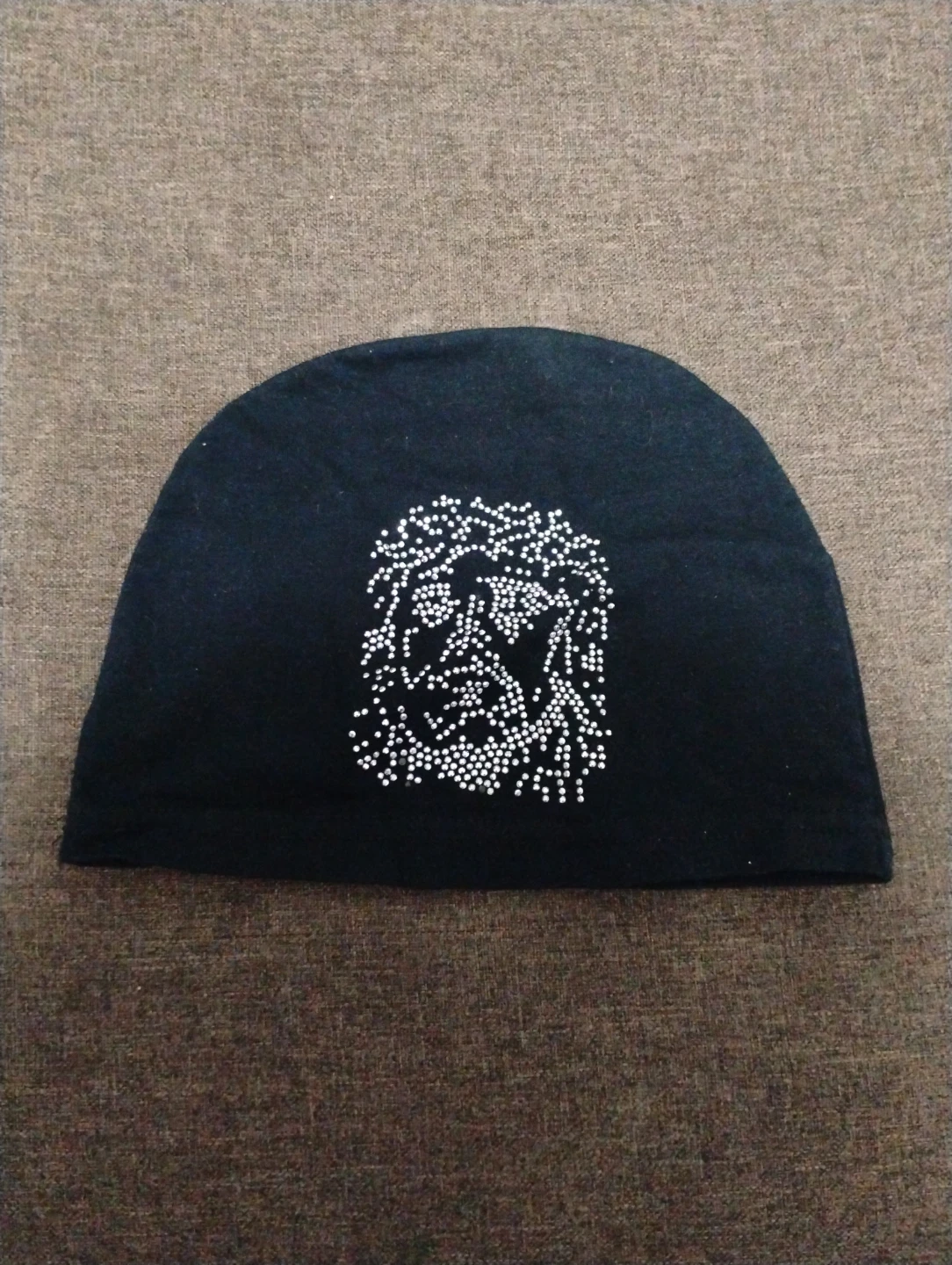 Free Black Beanie  Jesus Face Design