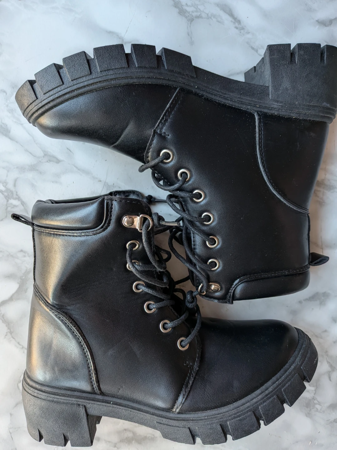 Black Lace-Up Combat Boots SIZE 7 LADIES