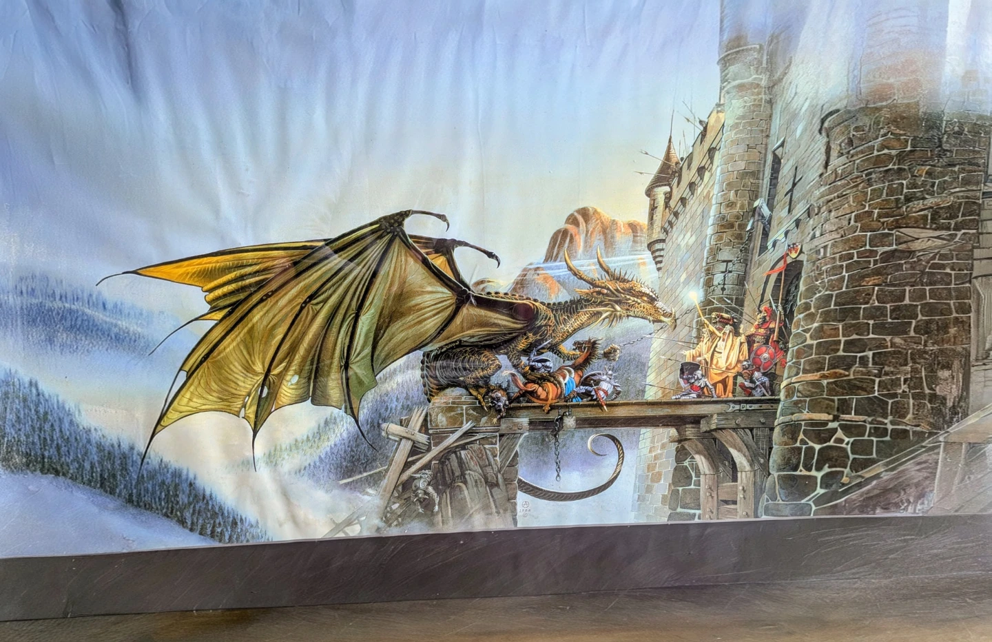 Fantasy Dragon Attack Artwork by Chris Achilleos