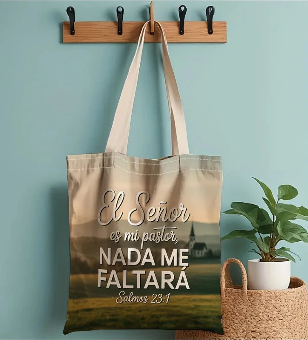 Canvas Tote Bag with Religious Quote