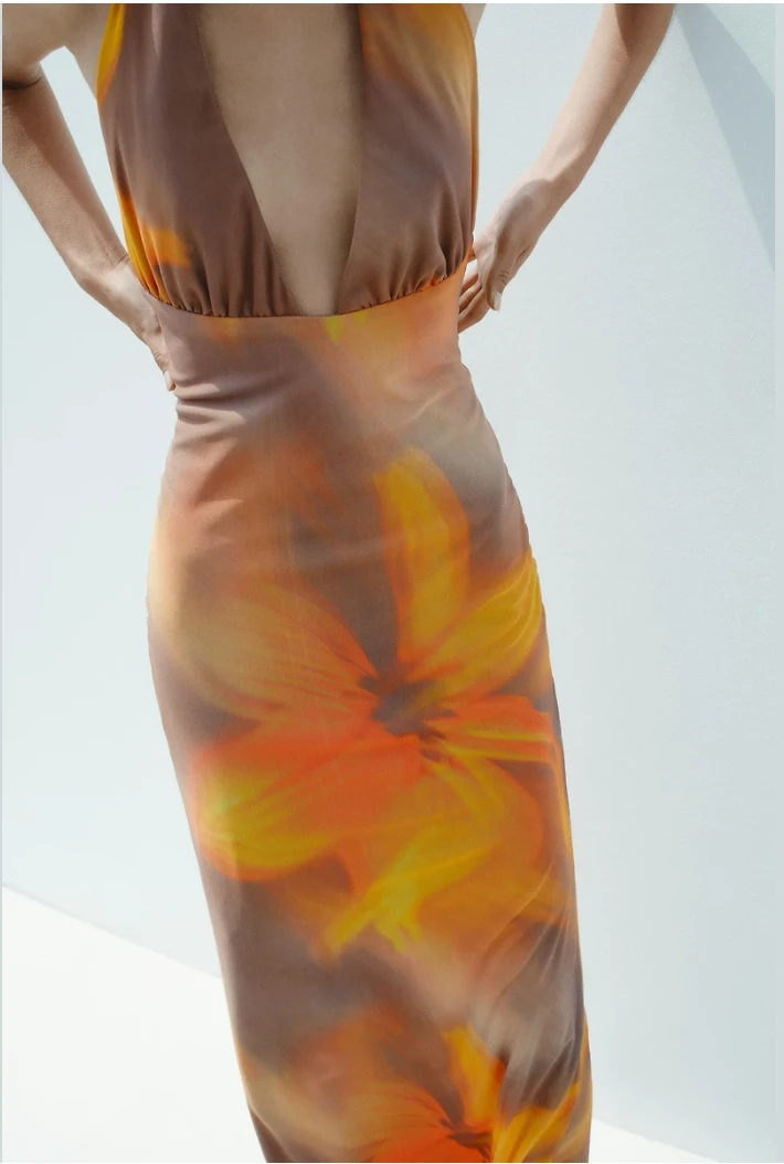 ZARA Midi Halter Neck Dress – XS (Brand New with Tag) - photo 3