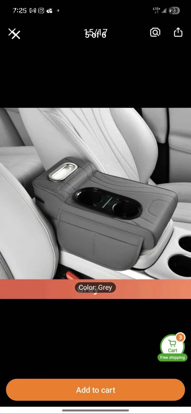 Car Seat Organizer Console with Cup Holders and Storage