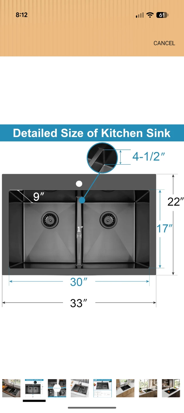 LQS Drop-In Kitchen Sink - Double Bowl with Accessories - photo 2