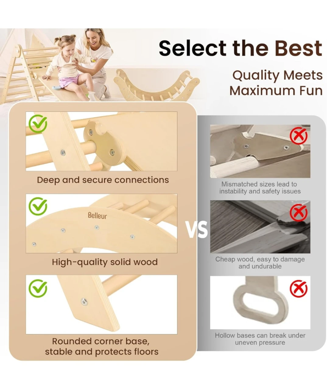 Belleur Wooden Climbing Triangle Arch Set - photo 2