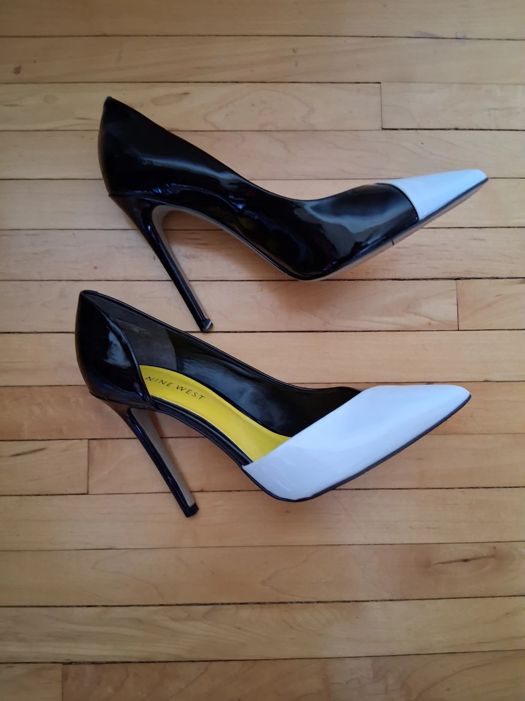 Nine West Women's Black & White Patent Leather Heels Size 7.5 - photo 3