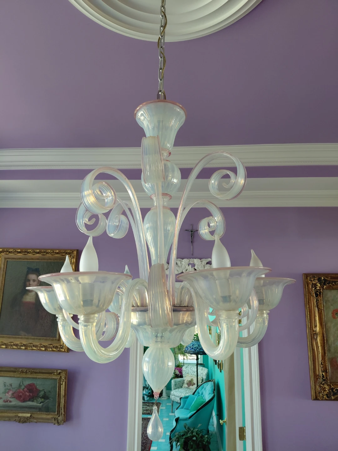 Murano Style Glass Chandelier